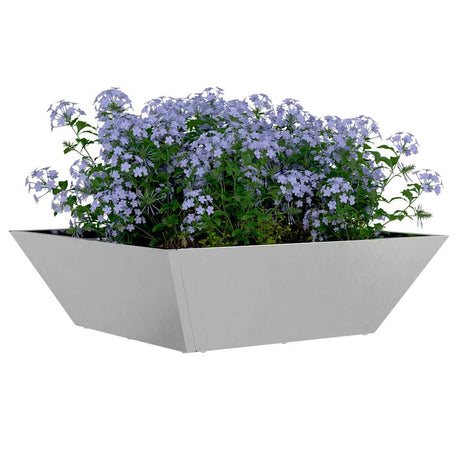 Vidaxl tuin bloempot zilver 50 x 50 x 15 cm roestvrij staal