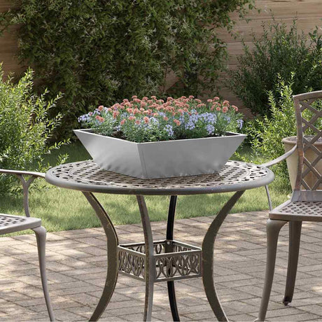 Vidaxl tuin bloempot 5 pcs zilver 50 x 50 x 15 cm gegalvaniseerd staal