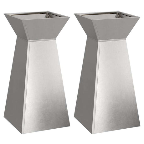 Vidaxl pilaar plantenbak 2 pcs zilver 35 x 35 x 73 cm