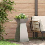 Vidaxl pilaar plantenbak zilver 35 x 35 x 73 cm