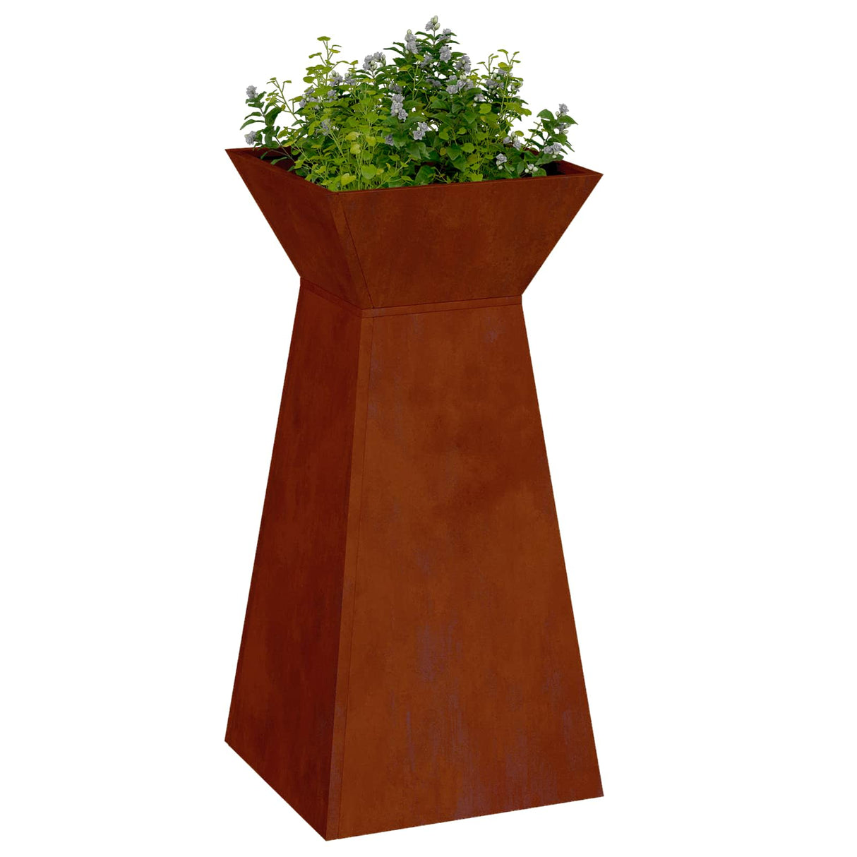 Vidaxl pilaar plantenbak 2 pcs zilver 35 x 35 x 73 cm