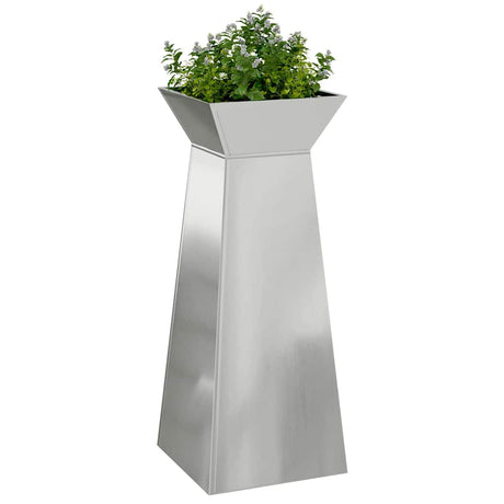 Vidaxl pilaar plantenbak 2 pcs zilver 40 x 40 x 100 cm