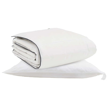 Vidaxl winter dekbed met kussen 2 pcs wit donsveertjes