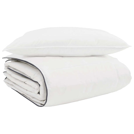 Vidaxl winter dekbed met kussen 2 pcs wit donsveertjes