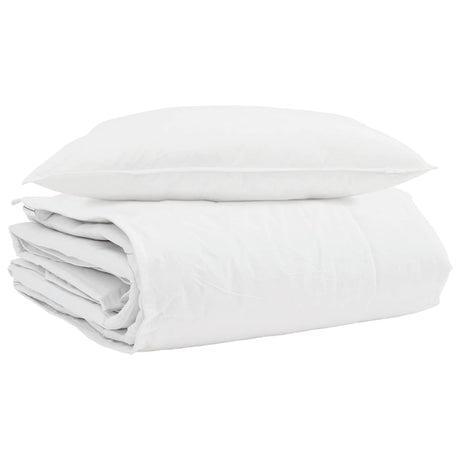 Vidaxl winter dekbed met kussen 2 pcs wit donsveertjes