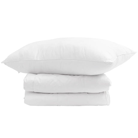 Vidaxl winter dekbed met kussen 2 pcs wit donsveertjes
