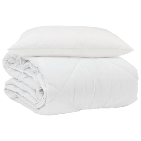 Vidaxl zomer dekbed met kussen 2 pcs wit microvezel