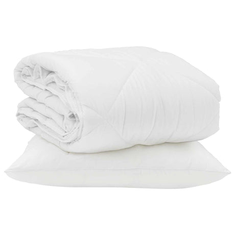 Vidaxl zomer dekbed met kussen 2 pcs wit microvezel