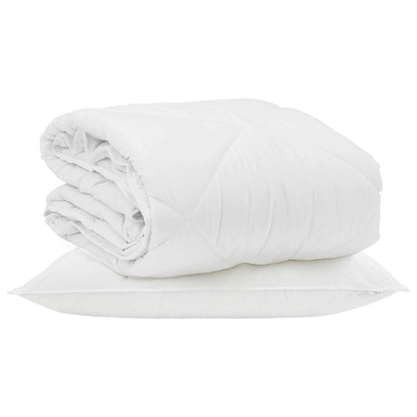 Vidaxl zomer dekbed met kussen 2 pcs wit microvezel