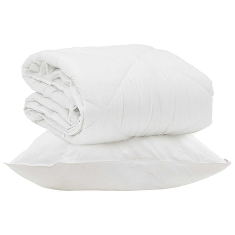 Vidaxl zomer dekbed met kussen 2 pcs wit microvezel