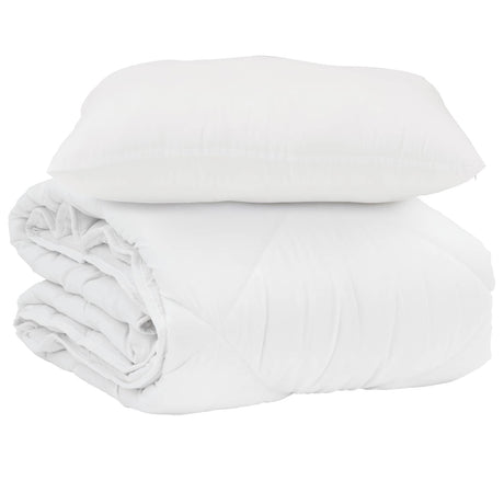 Vidaxl zomer dekbed met kussen 2 pcs wit microvezel