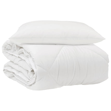 Vidaxl het duvet voor elk seizoen met kussen 2 pcs wit microvezel