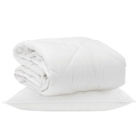 Vidaxl het duvet voor elk seizoen met kussen 2 pcs wit microvezel