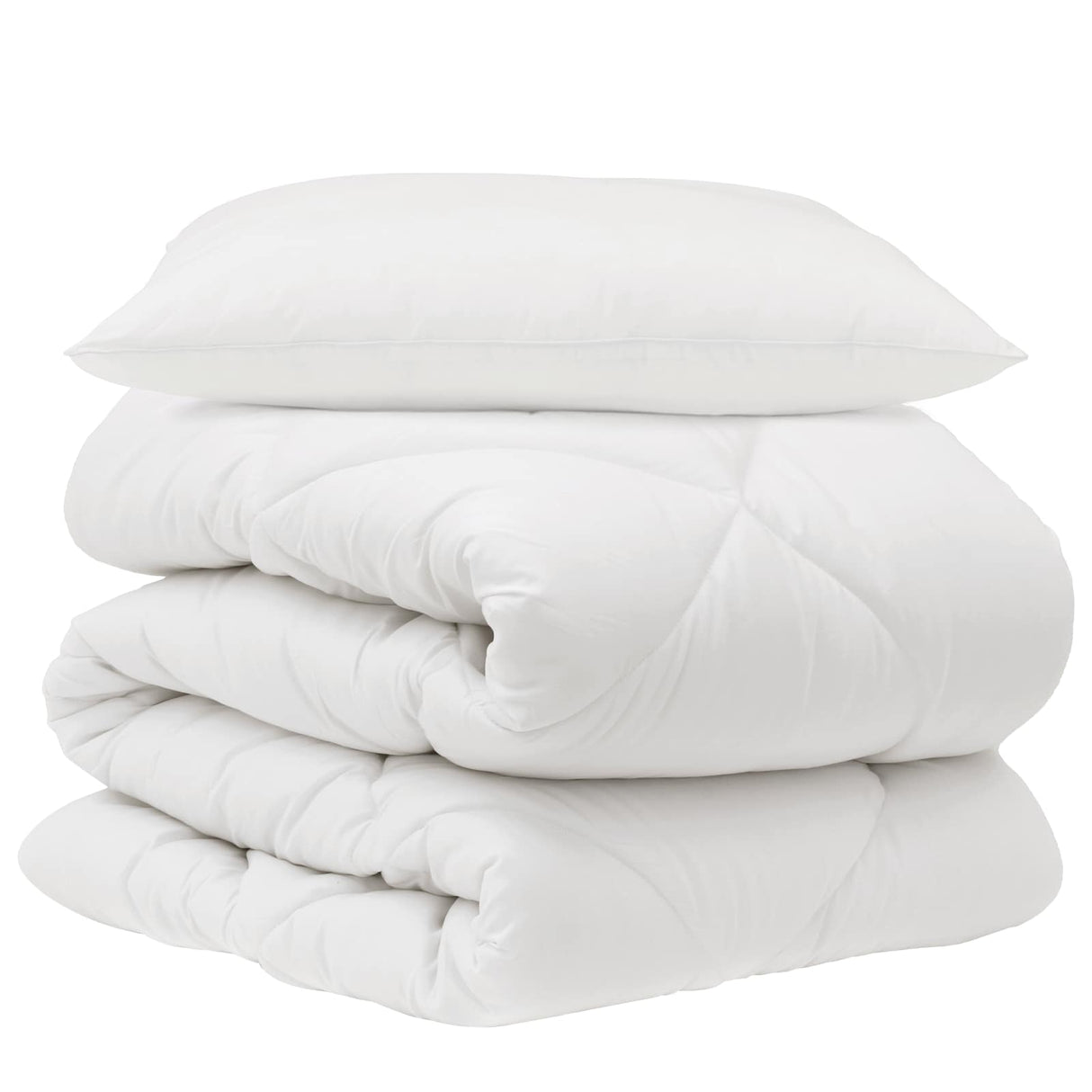 Vidaxl dekbed met kussen 2 pcs wit microvezel