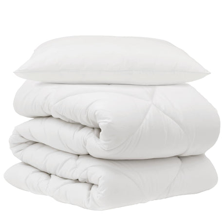 Vidaxl dekbed met kussen 2 pcs wit microvezel