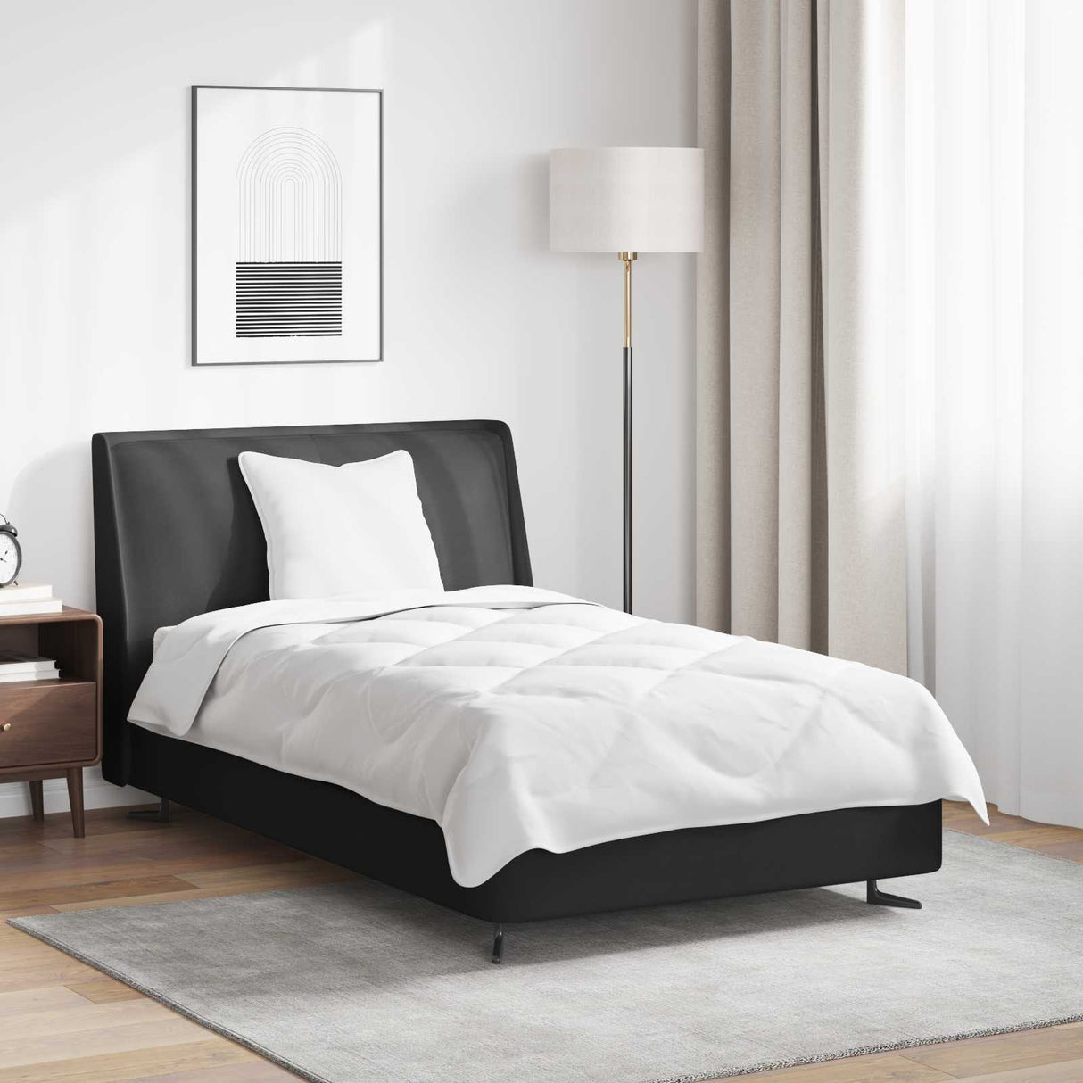 Vidaxl dekbed set met kussen 2 pcs wit microvezel