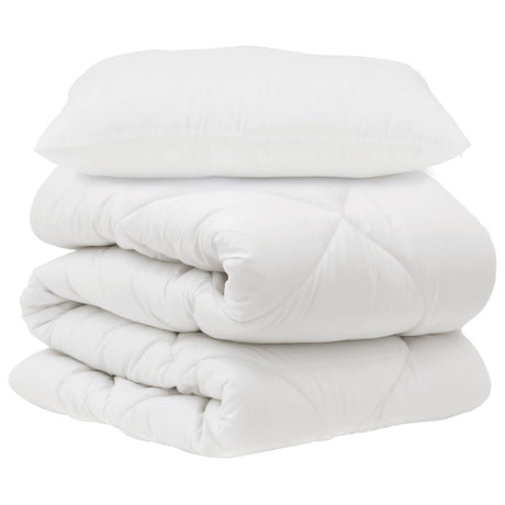 Vidaxl dekbed set met kussen 2 pcs wit microvezel