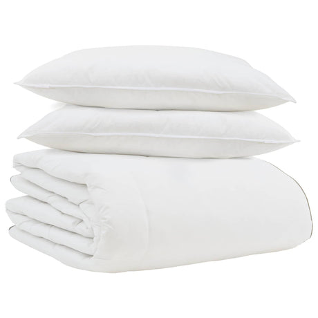 Vidaxl winter dekbed met kussen 3 pcs wit donsveertjes