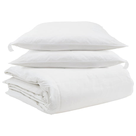 Vidaxl dekbed set met kussen 3 pcs wit donsveertjes