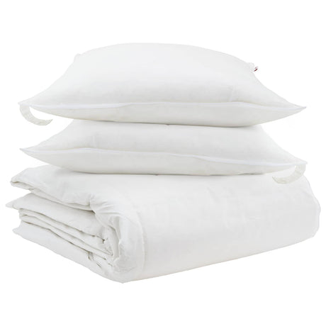 Vidaxl dekbed set met kussen 3 pcs wit donsveertjes