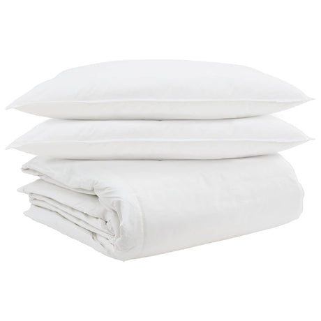 Vidaxl dekbed set met kussen 3 pcs wit donsveertjes