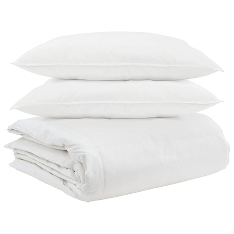 Vidaxl dekbed set met kussen 3 pcs wit donsveertjes