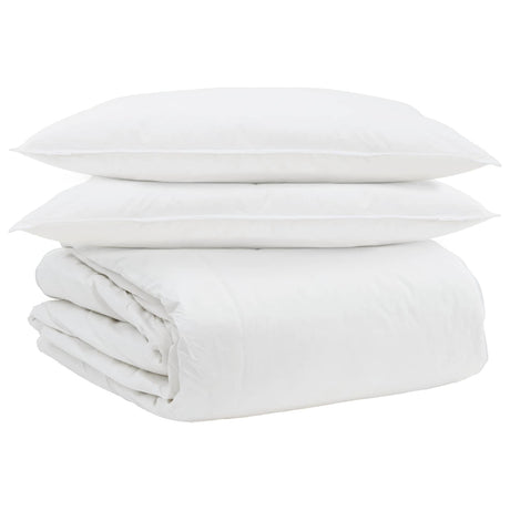 Vidaxl dekbed set met kussen 3 pcs wit donsveertjes