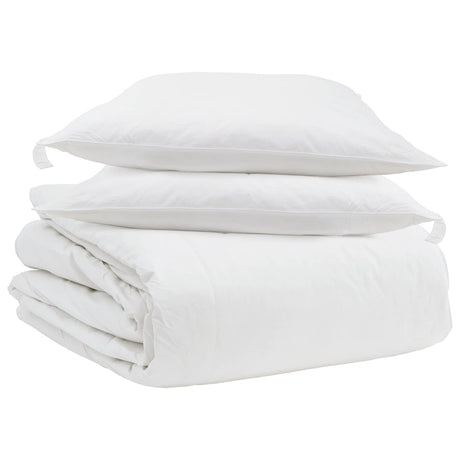 Vidaxl dekbed set met kussen 3 pcs wit donsveertjes