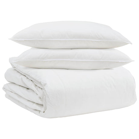 Vidaxl dekbed set met kussen 3 pcs wit donsveertjes