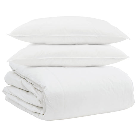 Vidaxl dekbed set met kussen 3 pcs wit donsveertjes