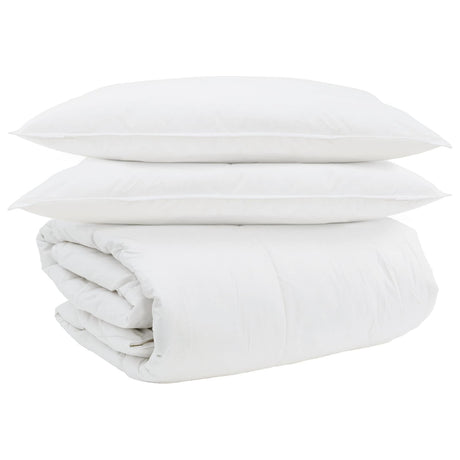Vidaxl dekbed set met kussen 3 pcs wit donsveertjes