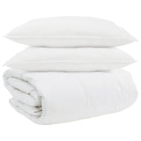 Vidaxl dekbed set met kussen 3 pcs wit donsveertjes