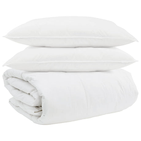 Vidaxl dekbed set met kussen 3 pcs wit donsveertjes