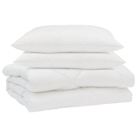 Vidaxl zomer dekbed met kussen 3 pcs wit microfibre