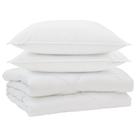 Vidaxl dekbed met kussen 3 pcs wit microfibre
