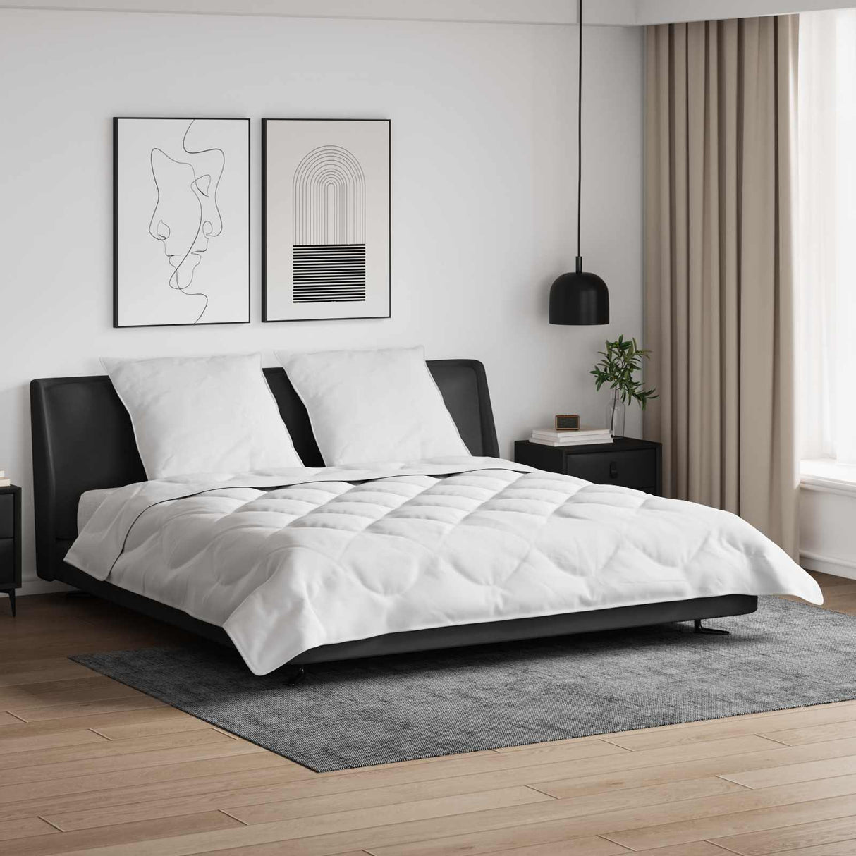 Vidaxl dekbed met kussen 3 pcs wit microfibre
