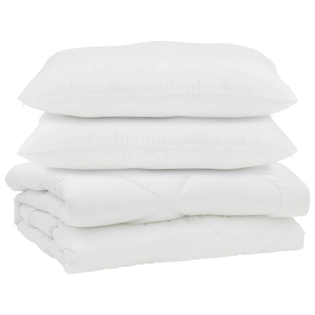 Vidaxl dekbed met kussen 3 pcs wit microfibre