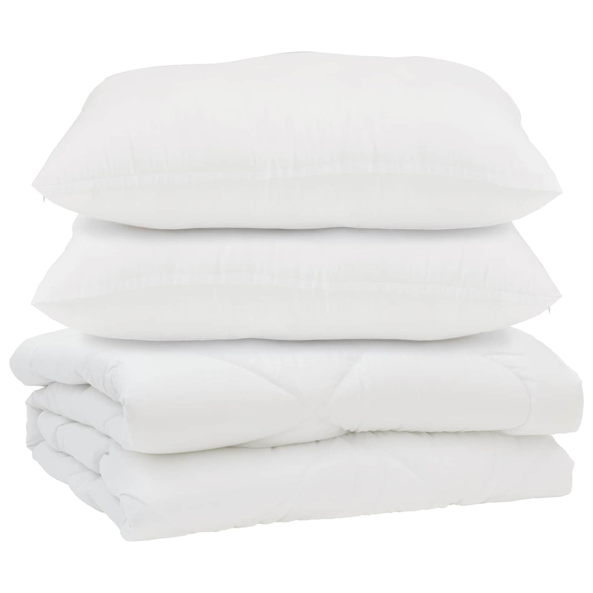 Vidaxl dekbed met kussen 3 pcs wit microfibre