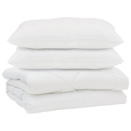 Vidaxl dekbed met kussen 3 pcs wit microfibre