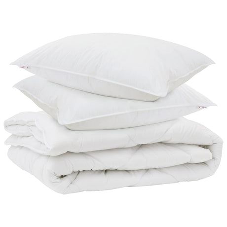 Vidaxl all-season dekbed met kussen 3 pcs wit microvezel