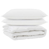 Vidaxl all-season dekbed met kussen 3 pcs wit microvezel