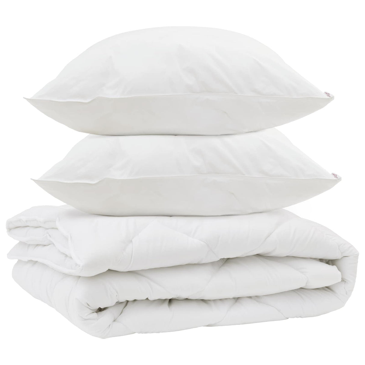 Vidaxl all-season dekbed met kussen 3 pcs wit microvezel