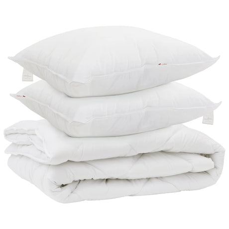 Vidaxl all-season dekbed met kussen 3 pcs wit microvezel