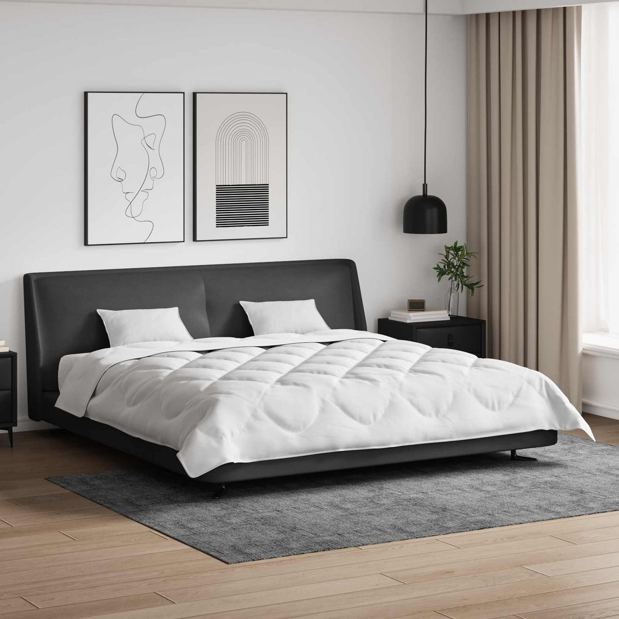 Vidaxl all-season dekbed met kussen 3 pcs wit microvezel