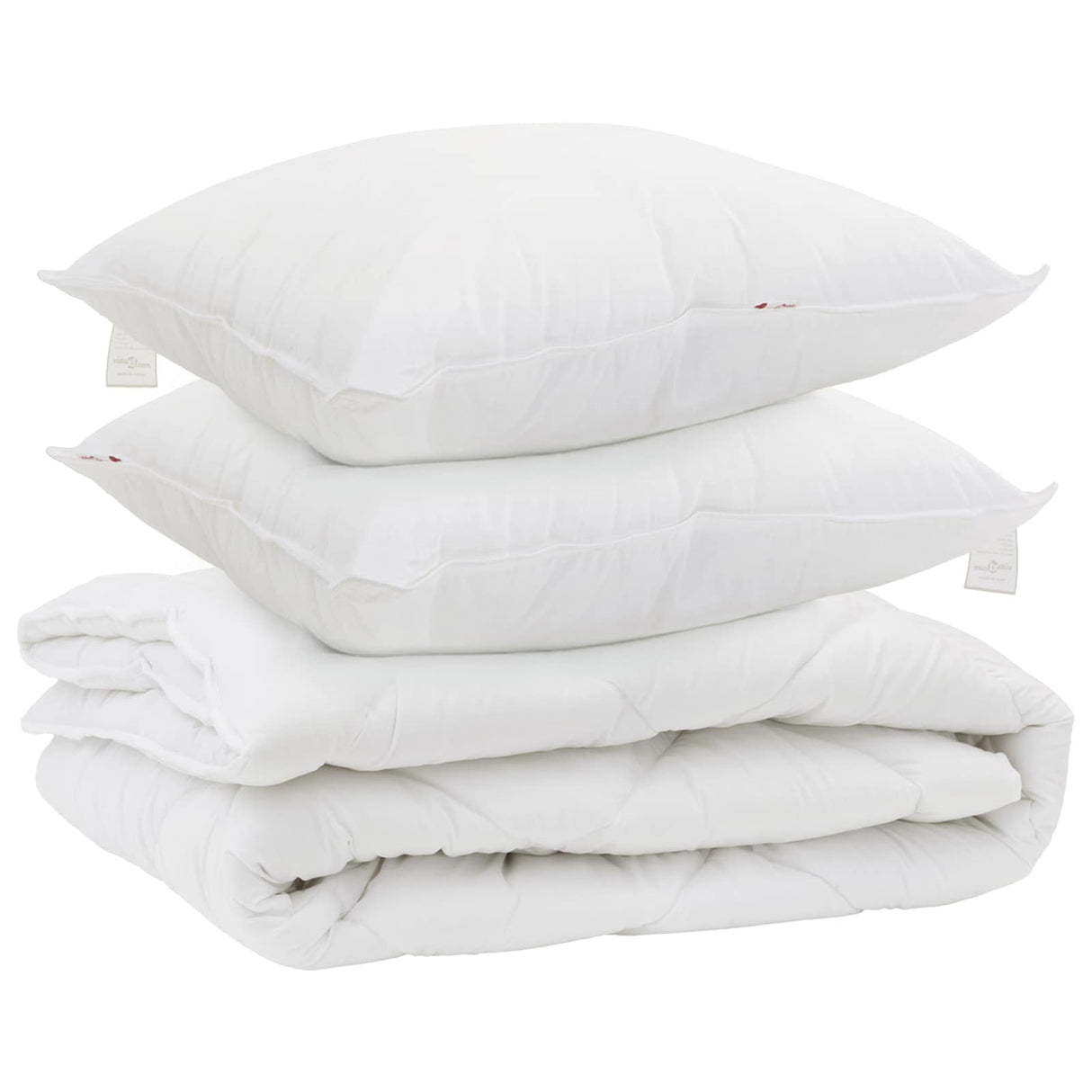 Vidaxl all-season dekbed met kussen 3 pcs wit microvezel