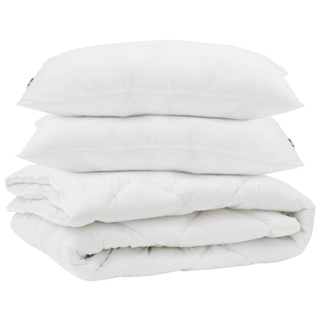 Vidaxl dekbed met kussen 3 pcs wit microvezel