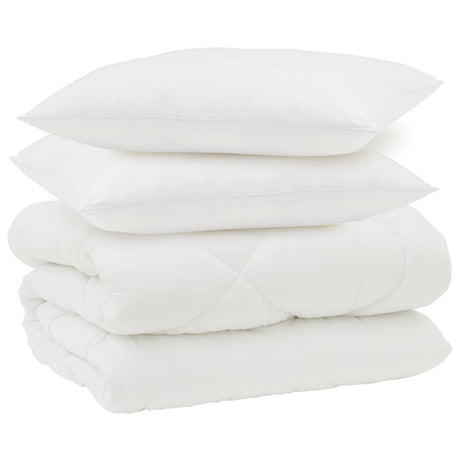 Vidaxl winter dekbed met kussen 3 pcs wit microvezel