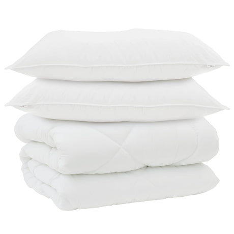 Vidaxl winter dekbed met kussen 3 pcs wit microvezel