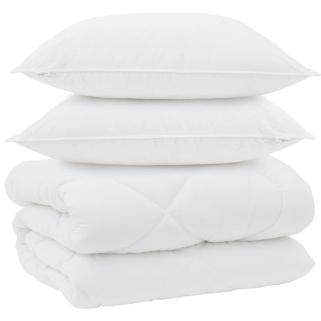 Vidaxl winter dekbed met kussen 3 pcs wit microvezel