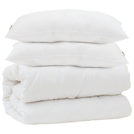 Vidaxl dekbed set met kussen 3 pcs wit microfiber en dons feather